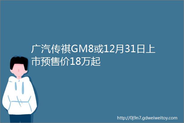 广汽传祺GM8或12月31日上市预售价18万起